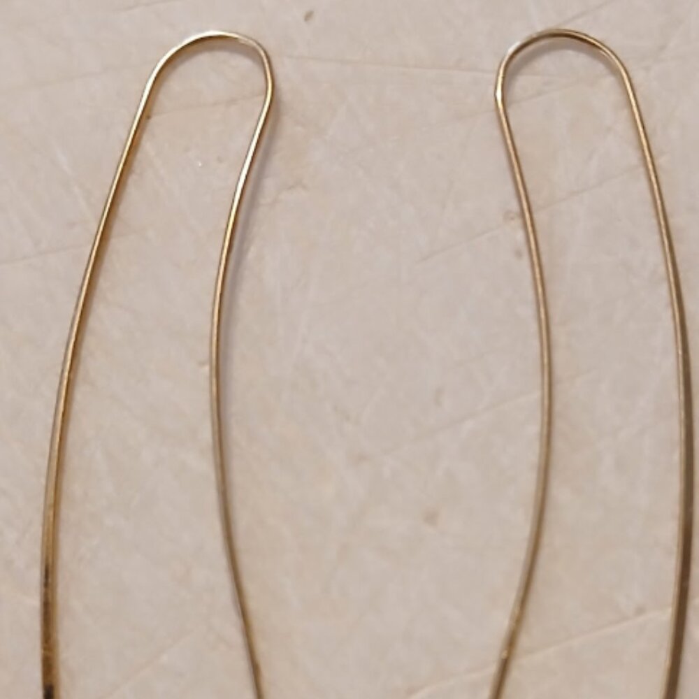 14K GOLD Vintage FUN thin & light Earrings 2" long